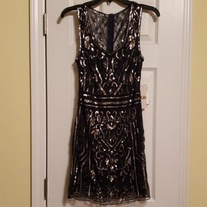 Gianni Bini Navy Sequined Dress size S